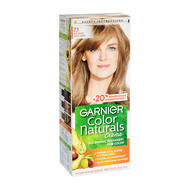 Garnier Color Naturals Nourishing Permanent Hair Dye Cream Ash Blonde 7.1 (15% Off)