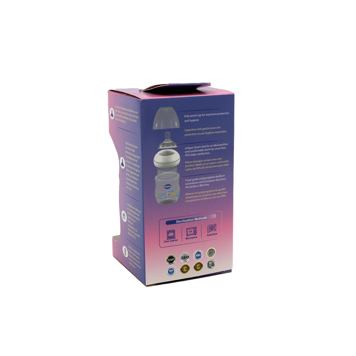 Bubbles Natural Pink 150ml Anti-Colic Feeding Bottle (1+ Months) - BPA free