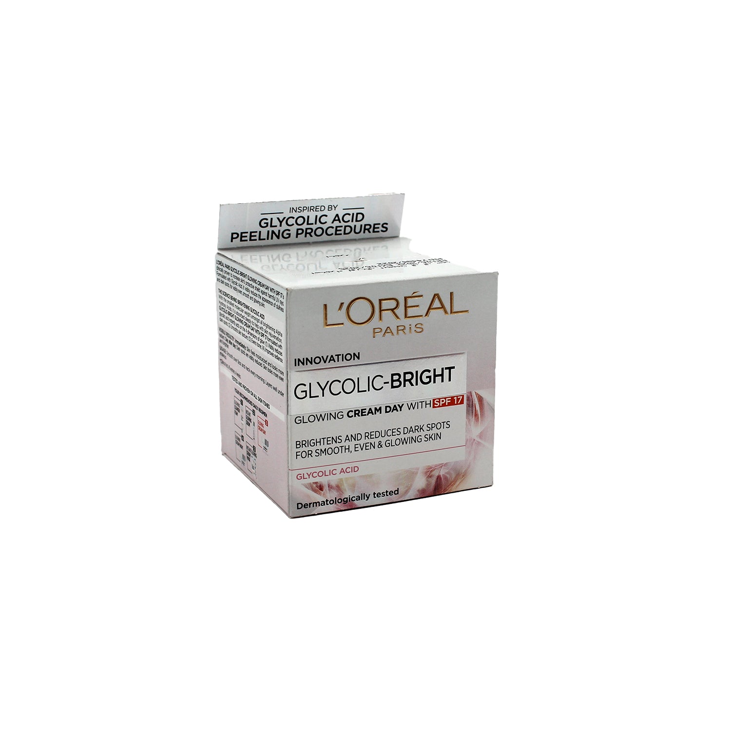 كريم لوريال النهاري لتفتيح وإشراق الوجه مع حمض الجليكوليك وعامل حماية من الشمس 15