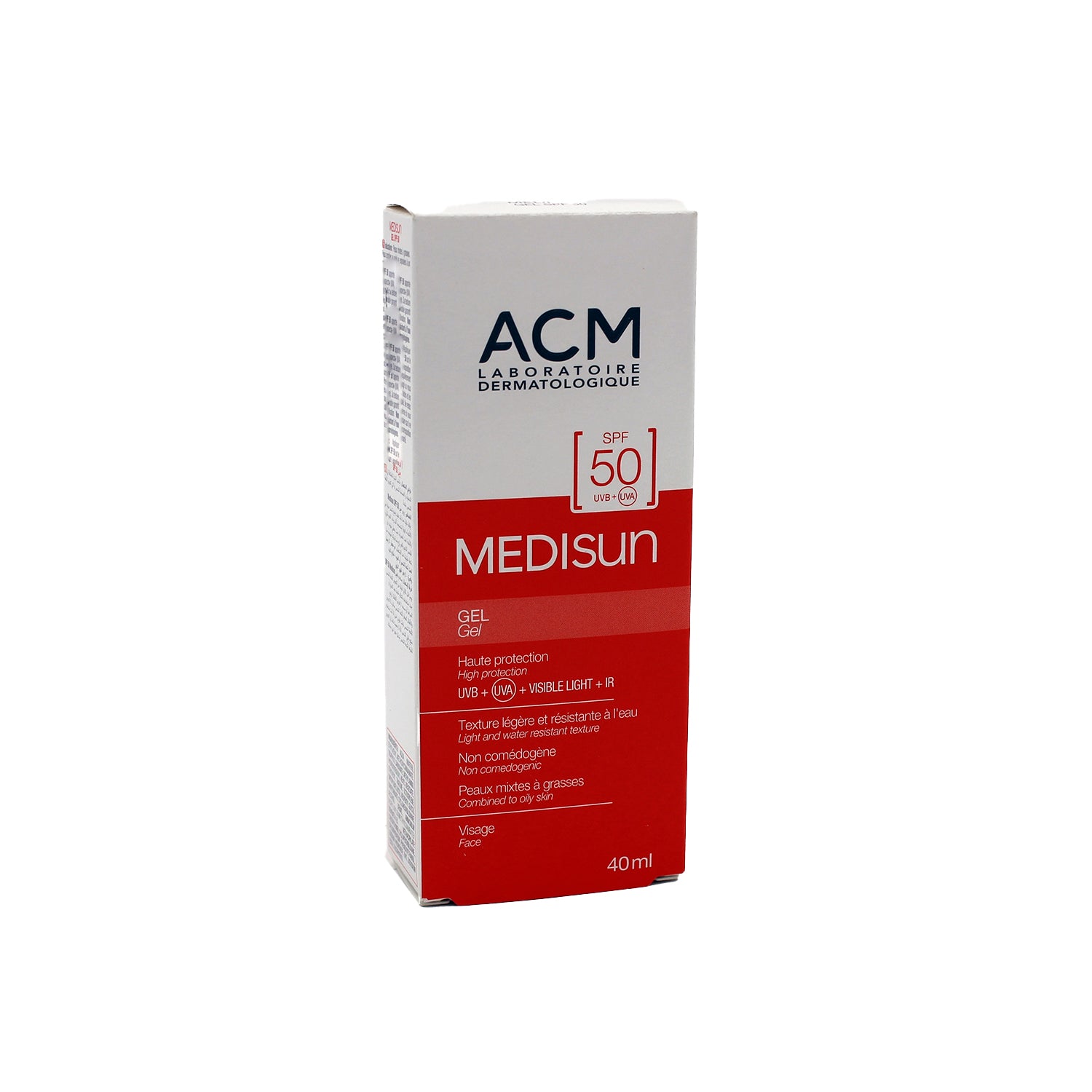 ACM Medisun Water-Resistant Facial Sunscreen for Combined & Oily Skin SPF50 - fragrance free, non comedogenic