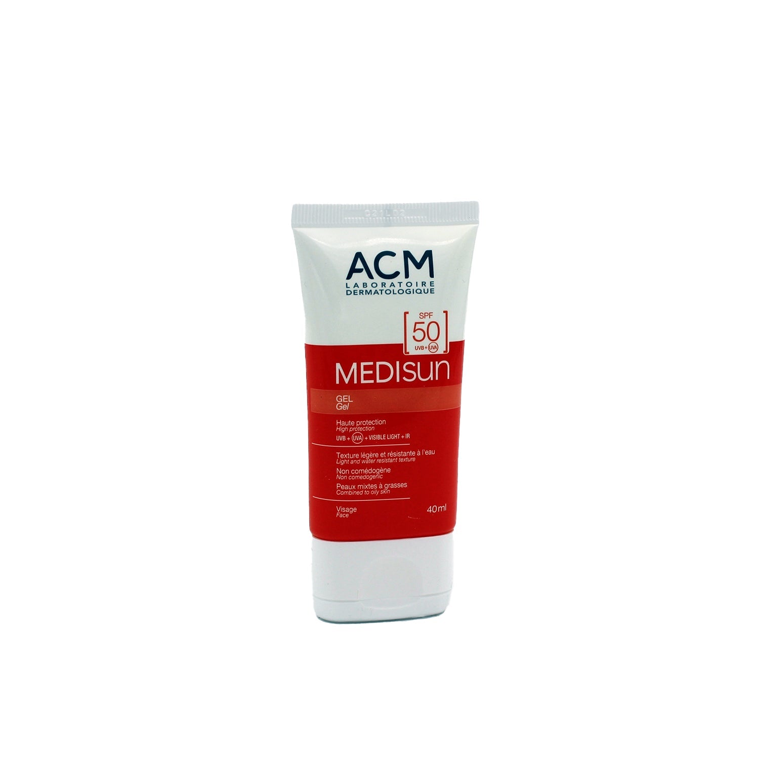 ACM Medisun Water-Resistant Facial Sunscreen for Combined & Oily Skin SPF50 - fragrance free, non comedogenic