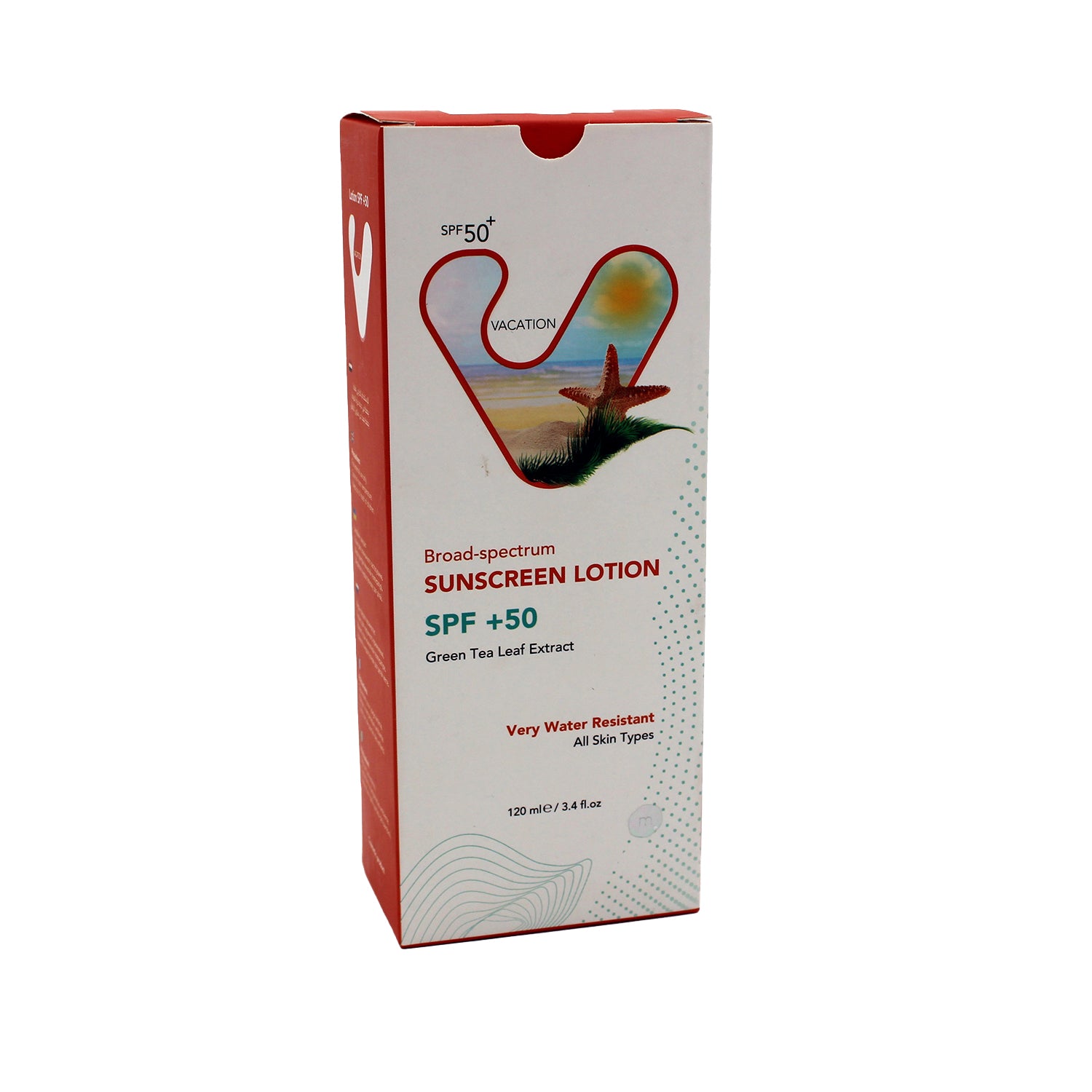 واقي شمس مقاوم للماء ومضاد للحساسية بعامل حماية من الشمس +50 مع خلاصة أوراق الشاي الأخضر لجميع أنواع البشرة