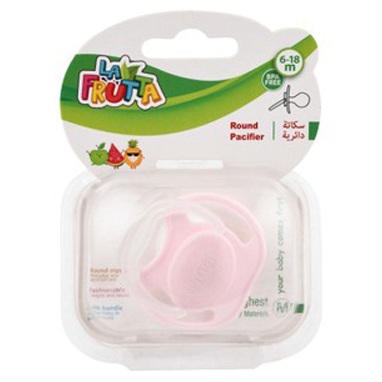 La Frutta Medium Pink Round Pacifier (6-18 Months) - BPA free