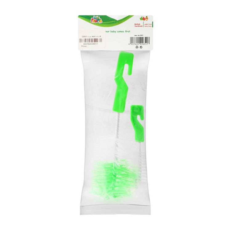 فرش تنظيف زجاجات الرضاعة والحلمات من لا فروتا باللونين الأخضر والأبيض