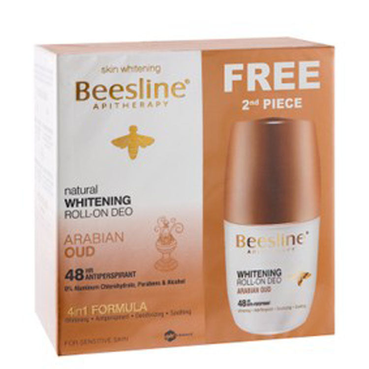 مزيل عرق بيزلاين أبيثيرابي 48 ساعة مضاد للتعرق ومبيض للبشرة الحساسة برائحة العود العربي (1+1 مجاناً)