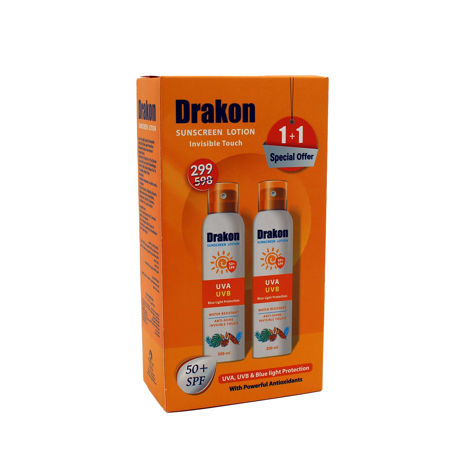 Drakon Invisible Touch Water-Resistant Anti-Shine Sunscreen with Powerful Antioxidants SPF50+
