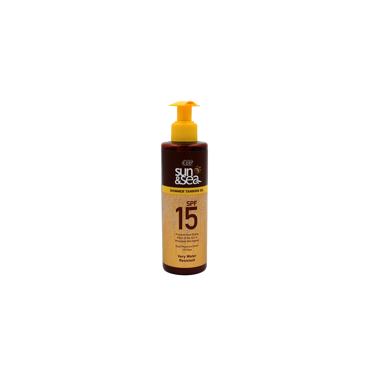 Eva Sun & Sea Water-Resistant Shimmering Tanning Oil for Premature Skin Aging SPF15