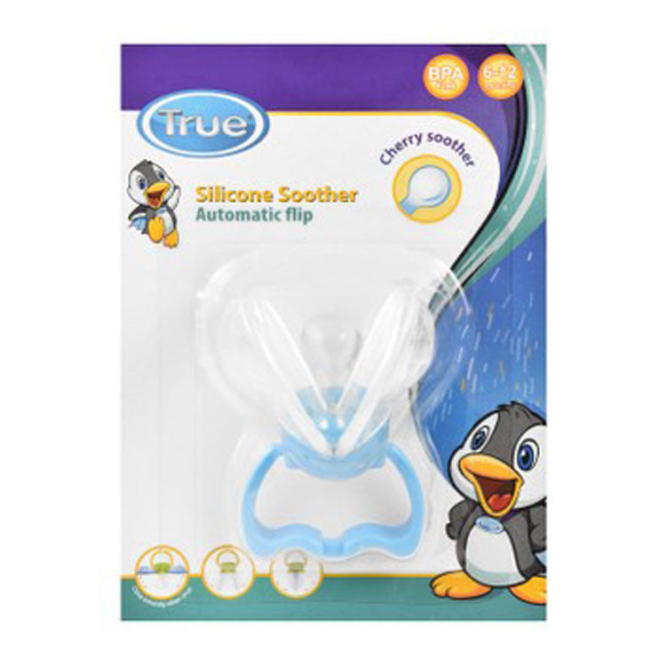 True Blue Automatic Flip Silicone Soother (6-12 Months) - BPA free