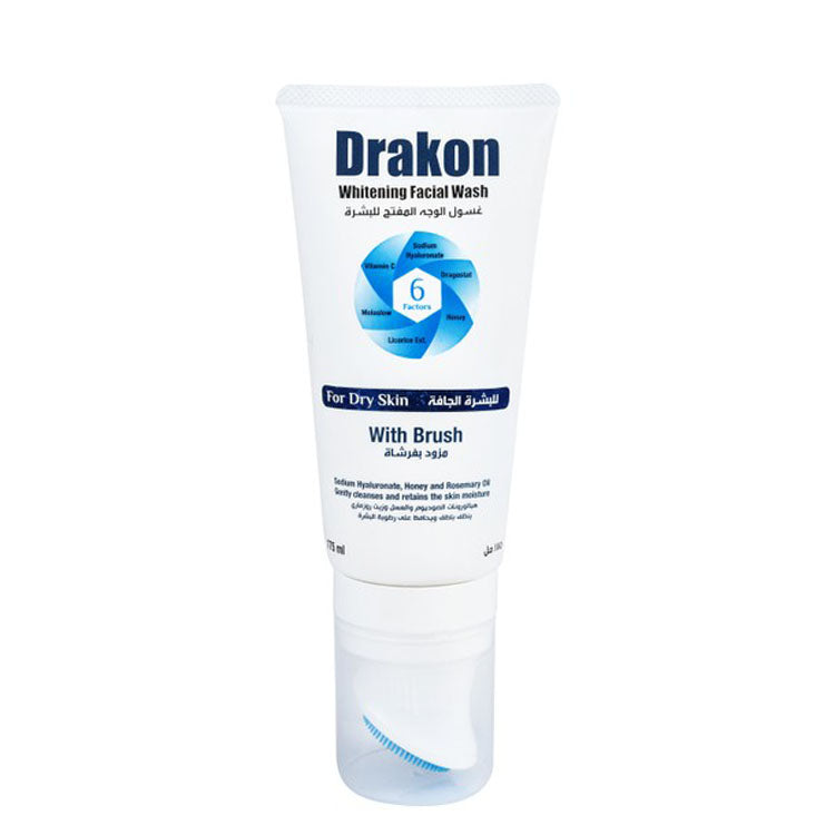 Drakon Whitening Face Wash with Sodium Hyaluronate, Honey & Rosemary Oil for Dry Skin