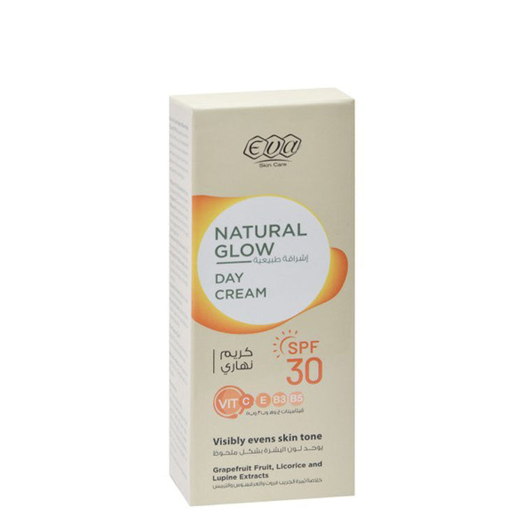 Eva Skin Care Natural Glow Facial Day Cream with Vitamin C, Grapefruit & Licorice Extracts SPF30