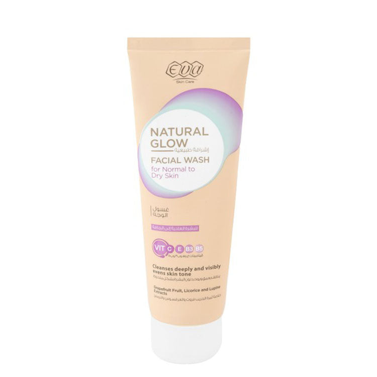 Eva Skin Care Natural Glow Facial Wash with Grapefuit, Licorice & Lupine Extracts for Normal to Dry Skin