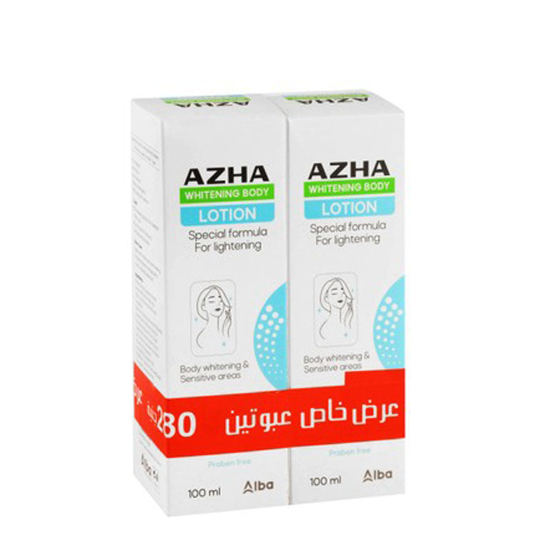 Azha Non-Greasy Whitening, Lightening & Moisturizing Body Lotion for All Skin Types (Special Offer) - non comedogenic, parabens free