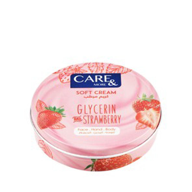 Care & More Softening Hands, Face & Body Cream Strawberry Scent with Glycerin