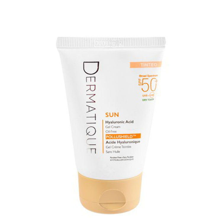 كريم جل واقي من الشمس ملون من ديرماتيك دراي تاتش مع حمض الهيالورونيك بعامل حماية من الشمس 50+ - خالٍ من الزيوت، ولم يُختبر على الحيوانات