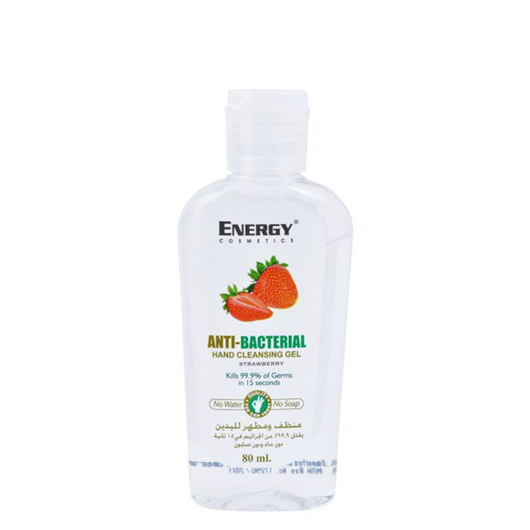 Energy Cosmetics Antibacterial Hand Cleansing Gel Strawberry Scent - water free, soap free