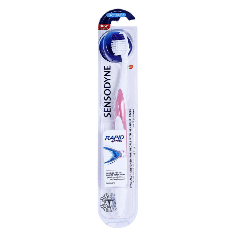 Sensodyne Rapid Action Pink & White Soft Toothbrush for Sensitive Teeth