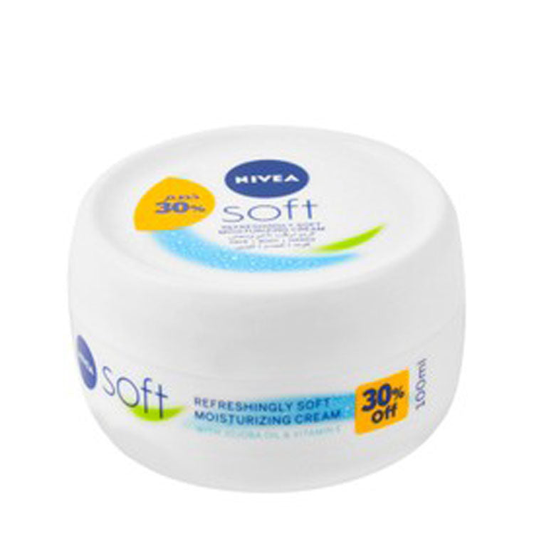 NIVEA Soft Refreshing & Moisturizing Cream with Jojoba Oil & Vitamin E for Hands, Face & Body (30% Off)