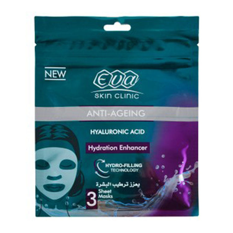 Eva Skin Clinic Anti-Aging & Hydrating Facial Sheet Mask with Hyaluronic Acid
