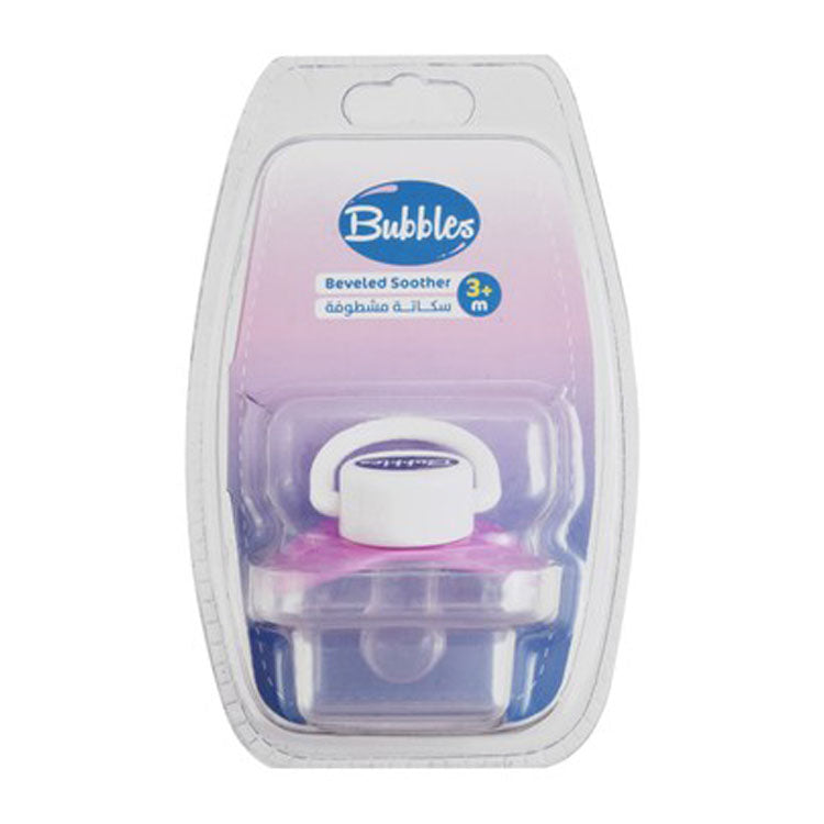 Bubbles Pink & White Beveled Soother (3+ Months)