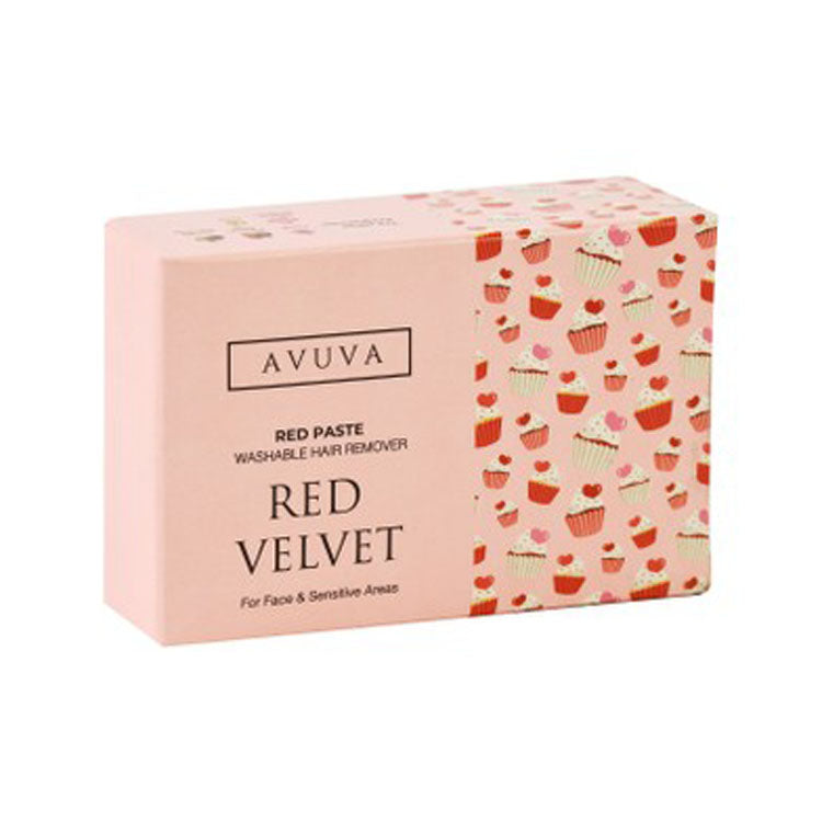 Avuva Washable Hair Removal Paste Red Velvet Scent for Face & Sensitive Areas