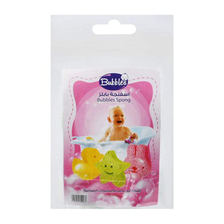Bubbles Green & Pink Rabbit Shaped Baby Bath Sponge
