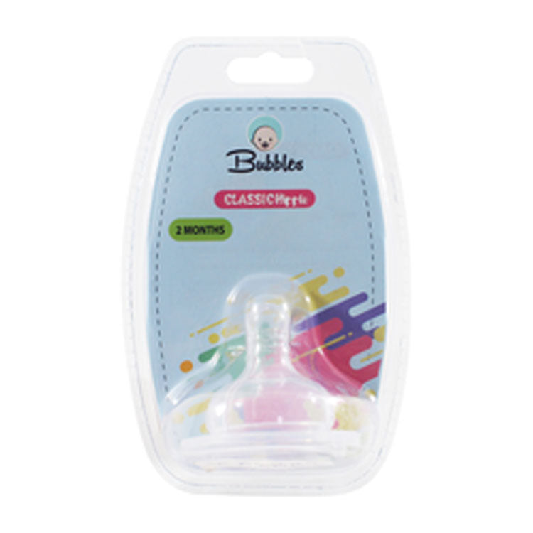 Bubbles Classic Bottle Nipple (2+ Months) - BPA free