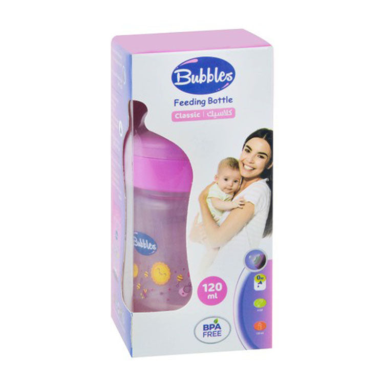 زجاجة رضاعة بابلز كلاسيك بينك 120 مل مضادة للمغص (من عمر 0+ أشهر) - خالية من مادة BPA