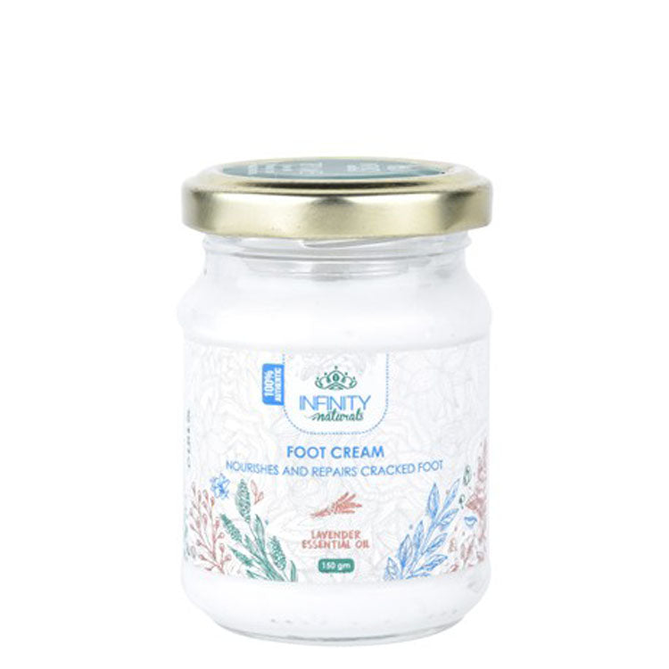 Infinity Naturals Nourishing & Repairing Foot Cream with Lavender Essential Oil for Cracked Foot - silicone free, parabens free, fragrance free