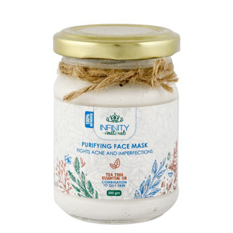 Infinity Naturals Purifying Wash-Off Face Mask with Tea Tree Essential Oil for Combination to Oily Skin - fragrance free, mineral oil free, silicon free