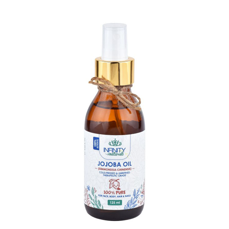 Infinity Naturals Cold Pressed & Unrefined Jojoba Oil for Face, Body & Hair - mineral oil free, parabens free, chemical free