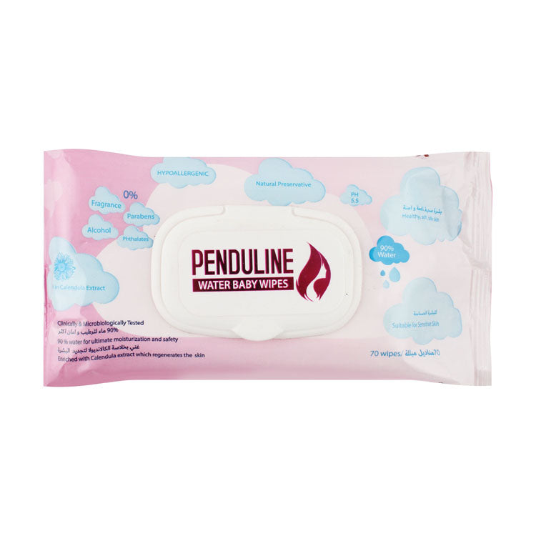 مناديل بندولين المبللة للأطفال بخلاصة الآذريون للبشرة الحساسة - خالية من العطور والبارابين والكحول