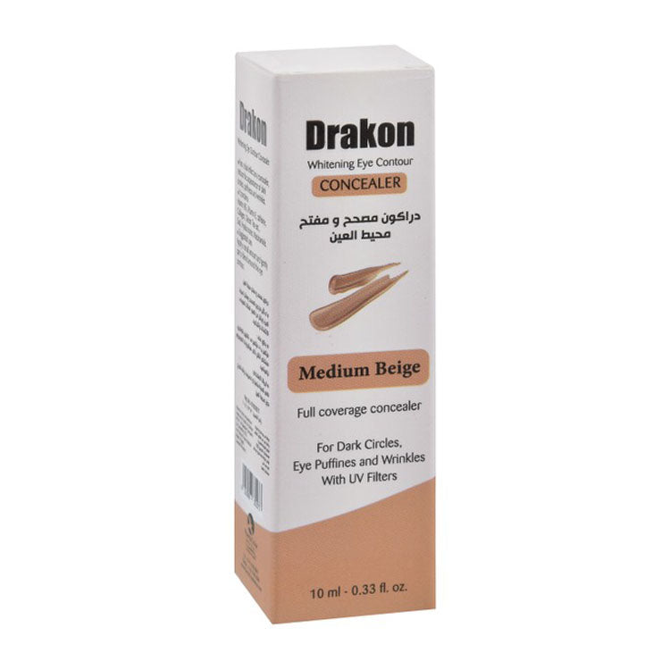 Drakon Whitening Full Coverage Eye Contour Concealer Medium Beige