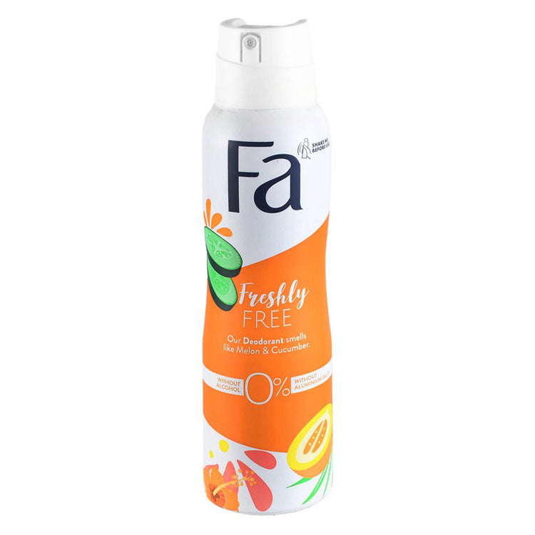 Fa Freshly Free Antibacterial Women's Deodorant Spray Cucumber & Melon Scent with Magnesium Complex - alcohol free, aluminum salts free