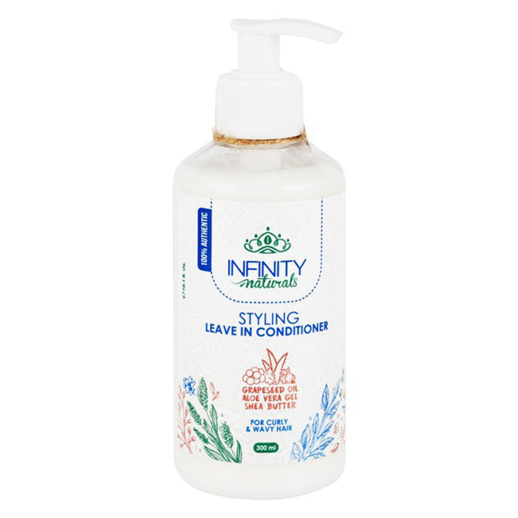 Infinity Naturals Styling Leave In Conditioner with Grapeseed Oil, Aloe Vera & Shea Butter for Curly & Wavy Hair - parabens free, silicone free, sulfate free