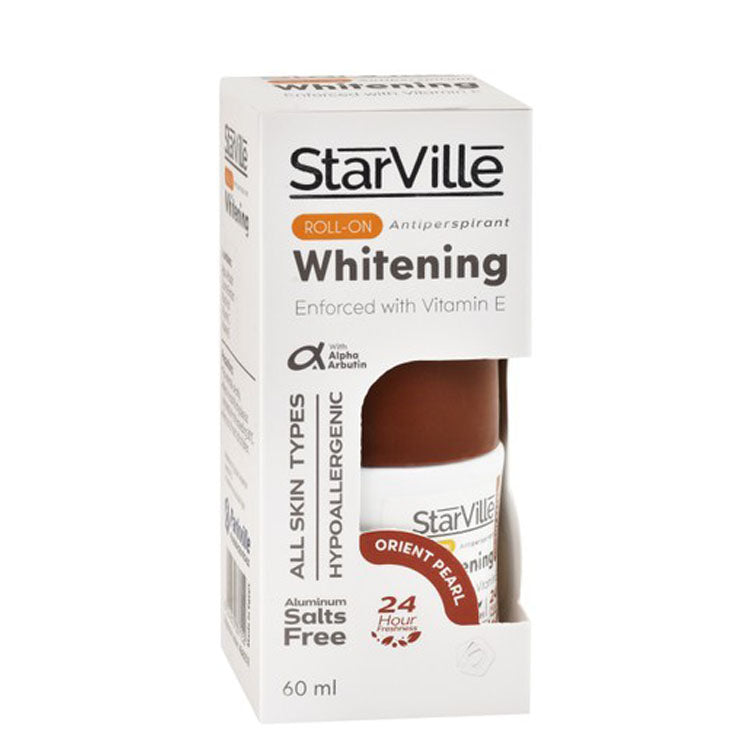 StarVille Hypoallergenic Antiperspirant Whitening Roll-On Deodorant Oriental Pearl Scent with Vitamin E for All Skin Types - aluminum salts free