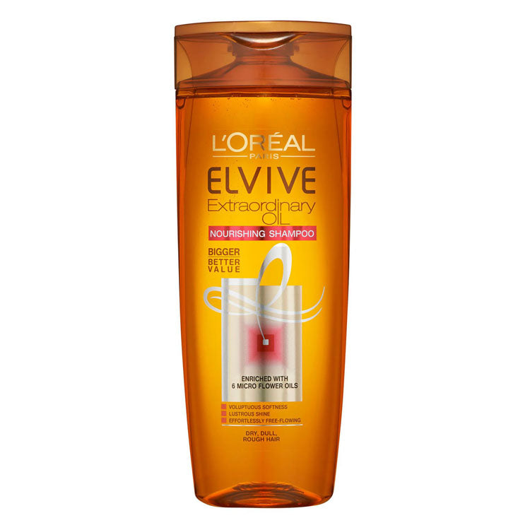 L'Oreal Elvive Extraordinary Oil Nourishing Shampoo with 6 Flower Oils for Dry, Dull & Rough Hair