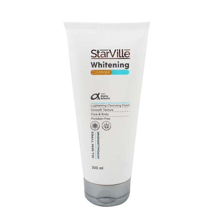 StarVille Hypoallergenic Whitening Body & Facial Cleansing Foam with Chamomile & Aloe Vera Extracts for All Skin Types - parabens free