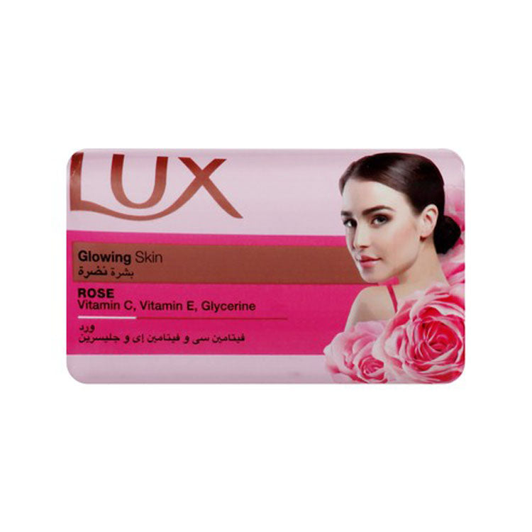 Lux Glowing Skin Soap Bars Rose Scent with Glycerine, Vitamins C & E