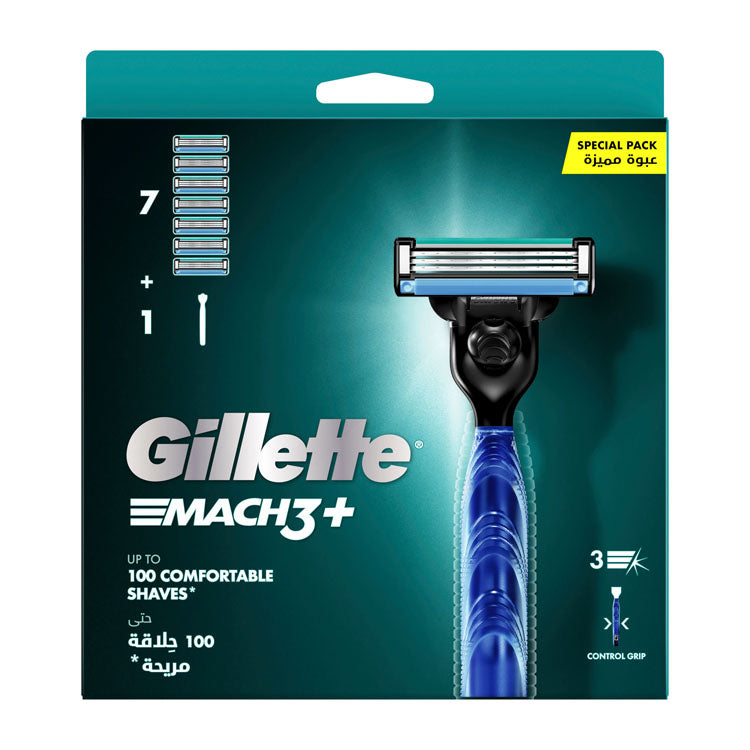 Gillette Mach3+ Razor Blade Refills with Handle