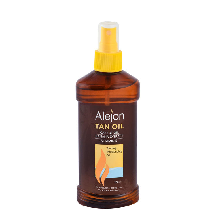 Alejon Water-Resistant Moisturizing Tanning Oil with Carrot Oil, Banana Extract & Vitamin E for All Skin Types