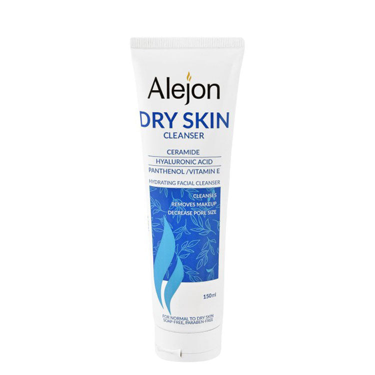 Alejon Makeup Remover & Hydrating Facial Cleanser with Ceramide, Hyaluronic Acid & Vitamin E for Normal & Dry Skin - soap free, parabens free