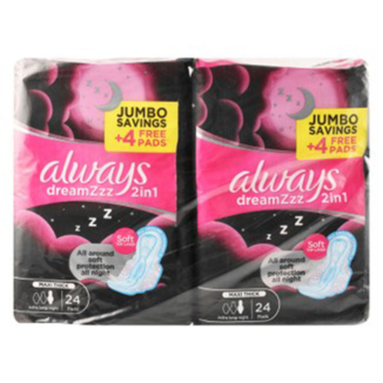 Always DreamZzz 2in1 Maxi Thick Extra Long Pads with Wings (Special Offer)