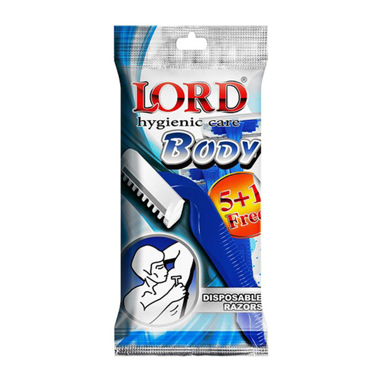 Lord Blue & White Disposable Body Razors (5+1 Free)