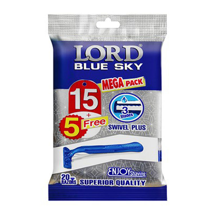 Lord Blue Sky Swivel Plus Triple Blade Razors (15+5 Free)