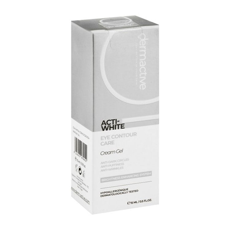Dermactive Acti-White Hypoallergenic Brightening, Anti-Puffiness & Anti-Wrinkle Eye Contour Gel Cream for Sensitive Skin - fragrance free