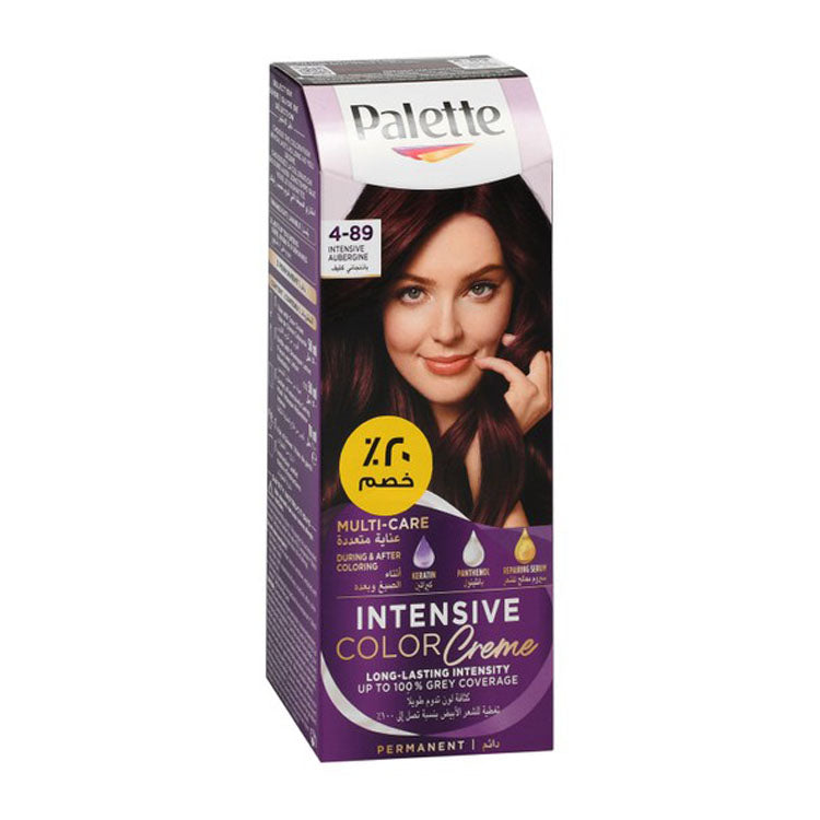 Schwarzkopf Palette Intensive Color Creme Permanent Hair Dye Intensive Aubergine 4-89 (20% Off)