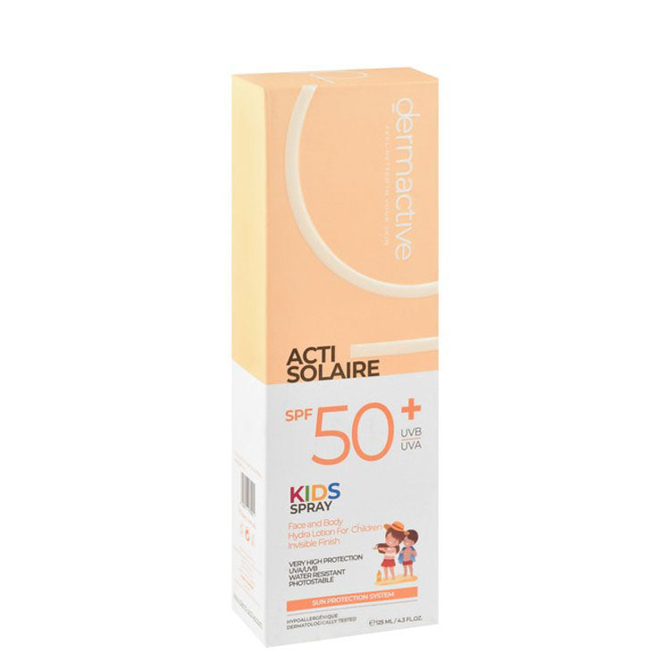 Dermactive Hypoallergenic Water-Resistant Face & Body Kids Sunscreen Spray SPF50+