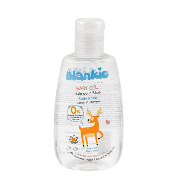 زيت بلانكي المرطب والمغذي والمنعم للجسم والشعر للأطفال، مضاد للحساسية، غني بالبابونج والأفوكادو وفيتامين هـ - خالٍ من الكبريتات والبارابين والسيليكون