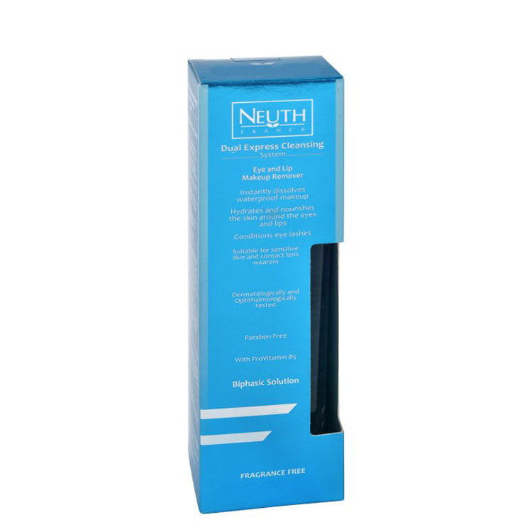 Neuth Dual Express Cleansing System Eye & Lip Makeup Remover with ProVitamin B5 for Sensitive Skin - parabens free, fragrance free