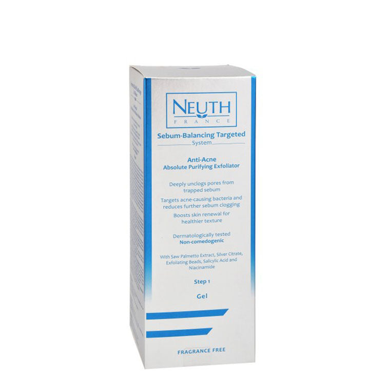 Neuth Anti-Acne Purifying & Exfoliating Face Gel Step 1 with Saw Palmetto Extract - fragrance free, non comedogenic